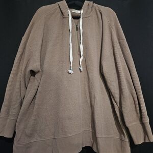 Maurices Brown Hoodie with White Accents 3X